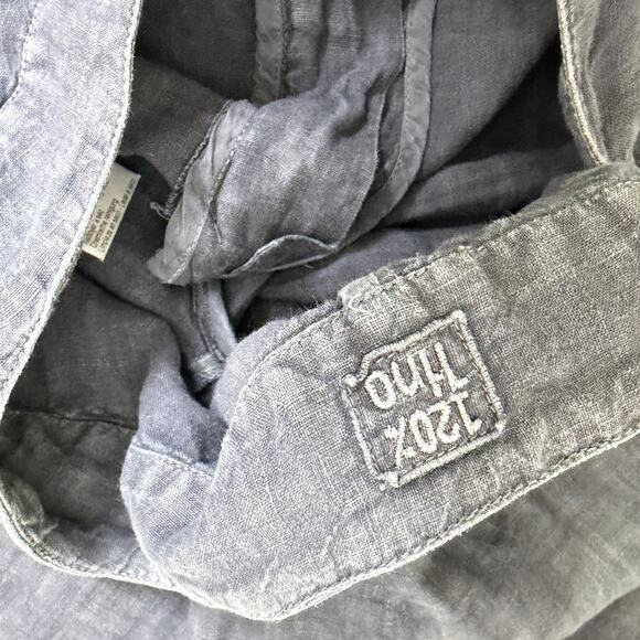 120% Lino Gray Straight Leg Linen Pants Pleated Low Rise Washed Womens EU 40 - Picture 10 of 10